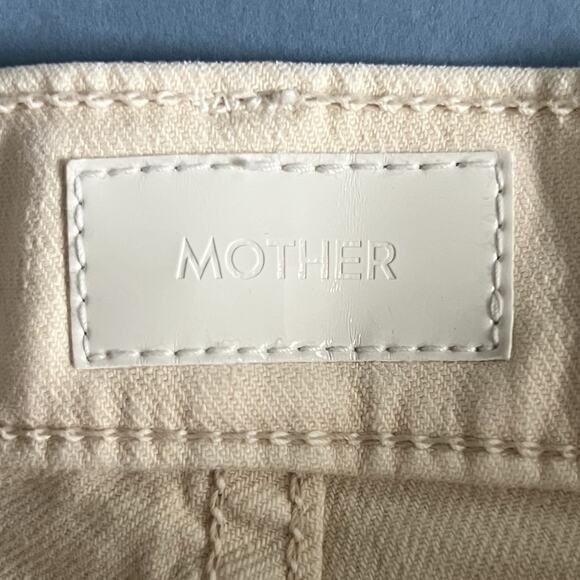 NWT Mother High Waisted Rascal Ankle Fray Chalk It Up Ivory Jeans - Picture 7 of 8